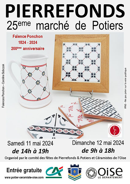 Marché de potiers de Pierrefonds 11 mai - 14h-19h 12 mai - 9h-18h